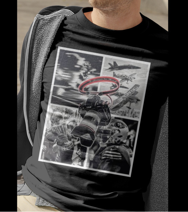 Warriors In Memory Of Chris Mezzavilla Sports Photography And Fighter Jets T-Shirt