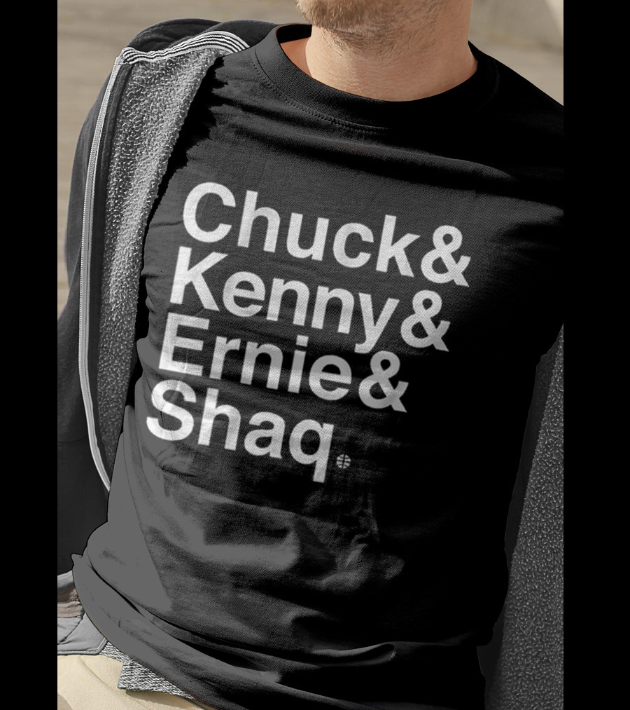 Chuck Kenny Ernie Shaq NBA Basketball Crew Members T-Shirt