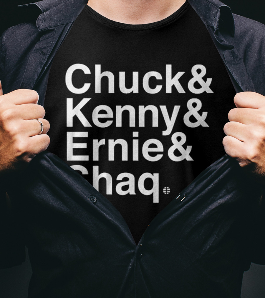 Chuck Kenny Ernie Shaq NBA Basketball Crew Members T-Shirt