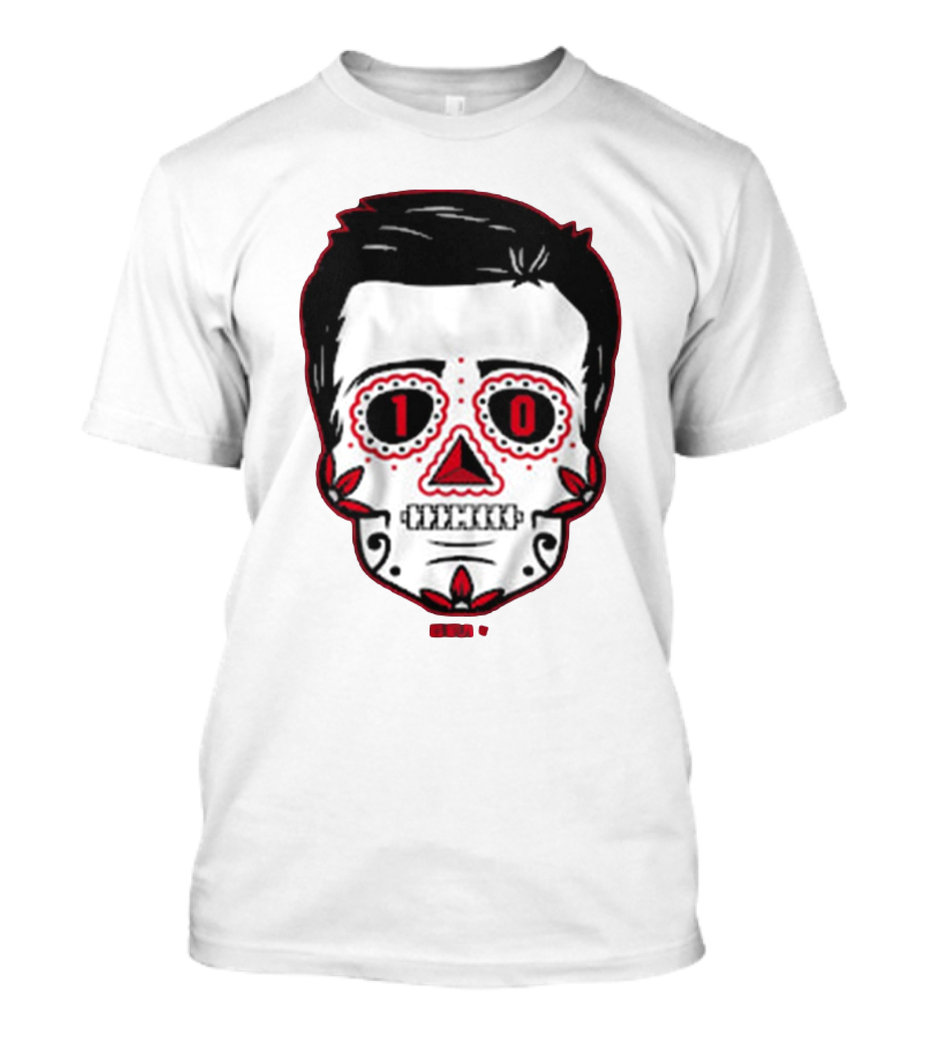 Drake Maye Sugar Skull Football Themed T-Shirt