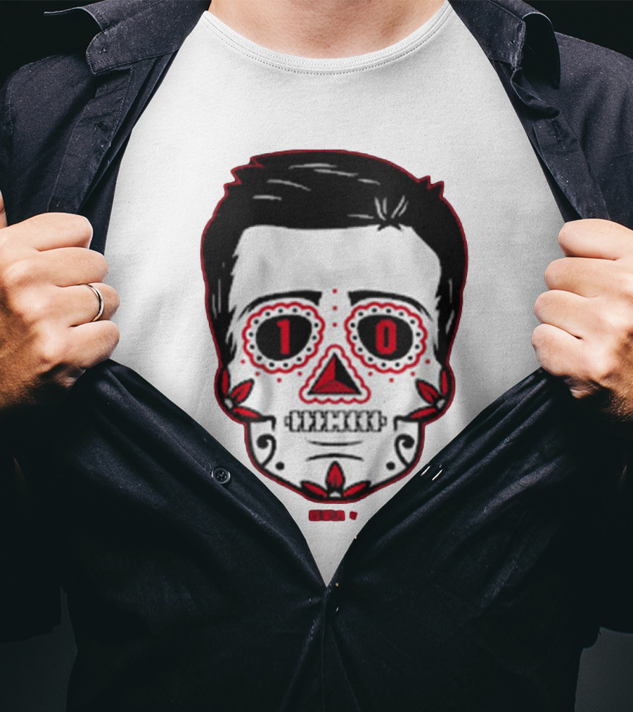 Drake Maye Sugar Skull Football Themed T-Shirt