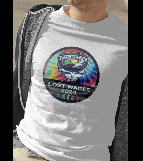 Grateful Dead Tie-Dye Fun Meter Skull Lost Wages T-Shirt