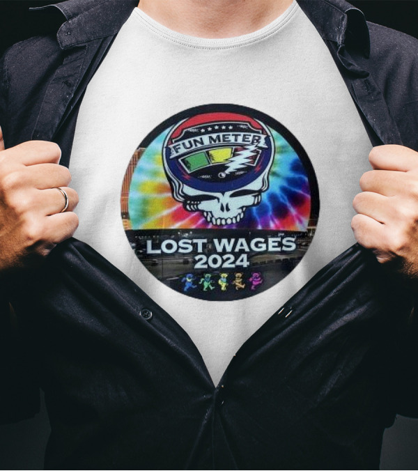 Grateful Dead Tie-Dye Fun Meter Skull Lost Wages T-Shirt