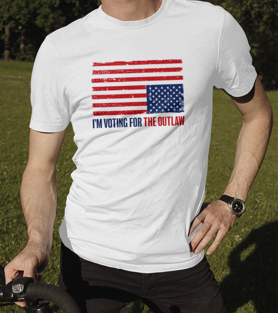 I’m Voting For The Outlaw Distressed American Flag T-Shirt