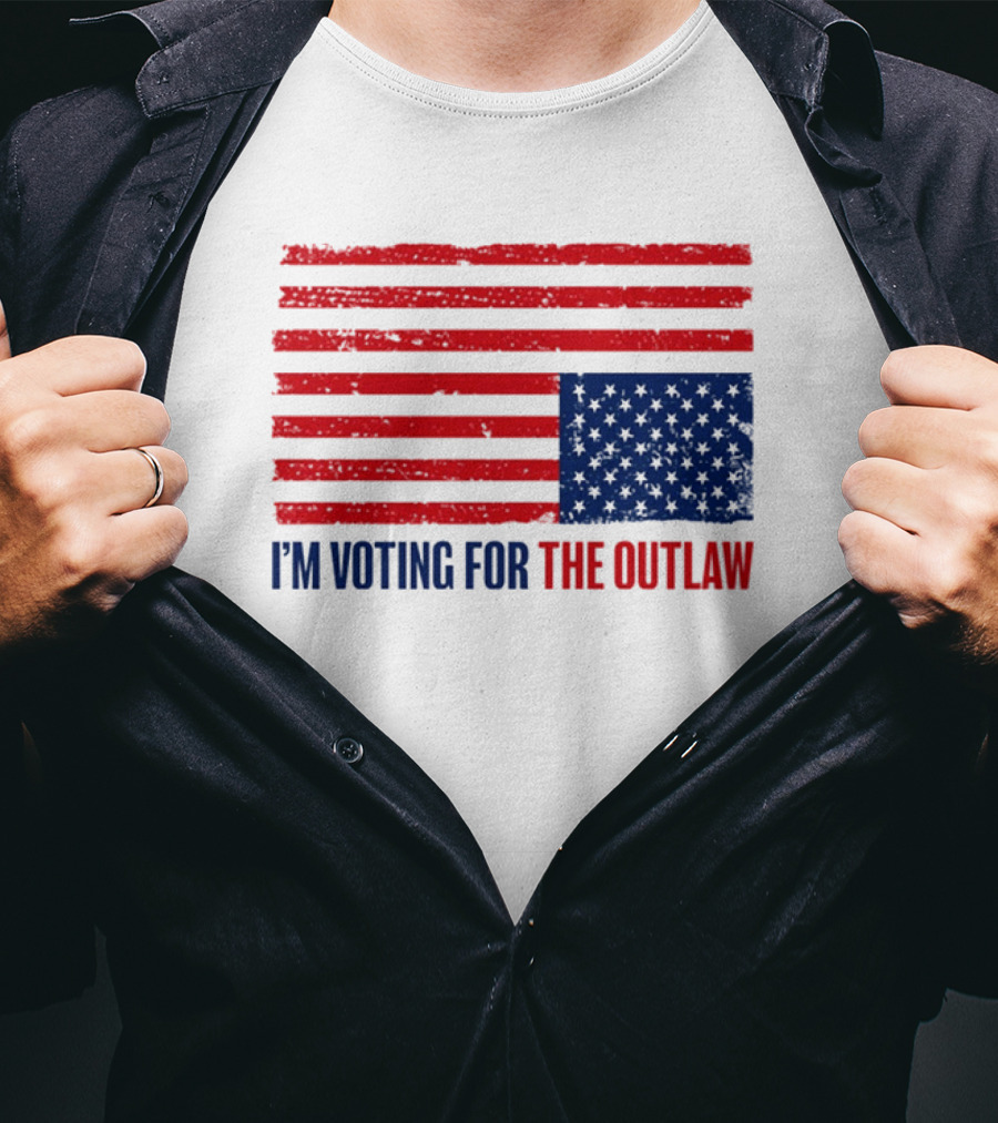 I’m Voting For The Outlaw Distressed American Flag T-Shirt