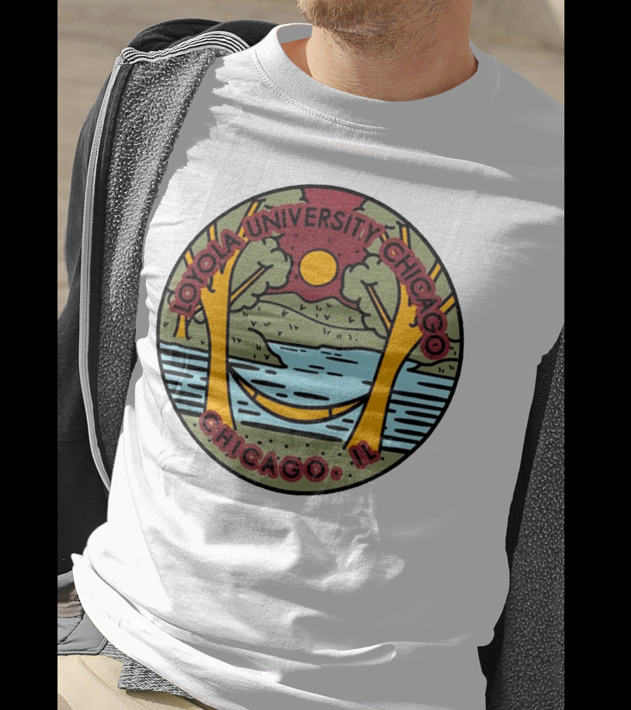 Loyola University Chicago IL Scenic Landscape Ramblers Comfort Colors T-Shirt