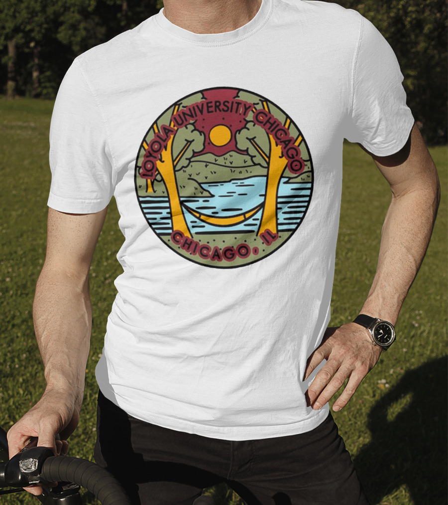 Loyola University Chicago IL Scenic Landscape Ramblers Comfort Colors T-Shirt