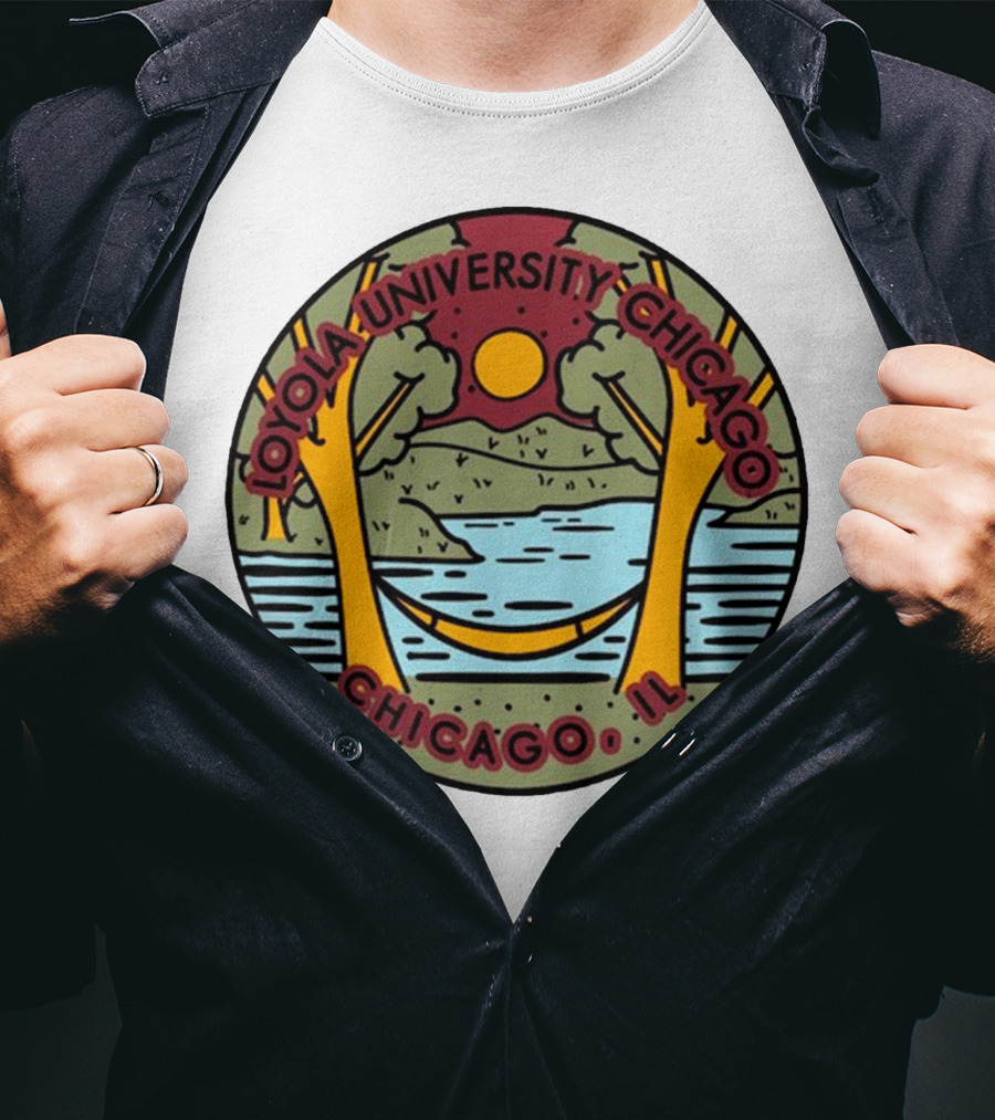 Loyola University Chicago IL Scenic Landscape Ramblers Comfort Colors T-Shirt