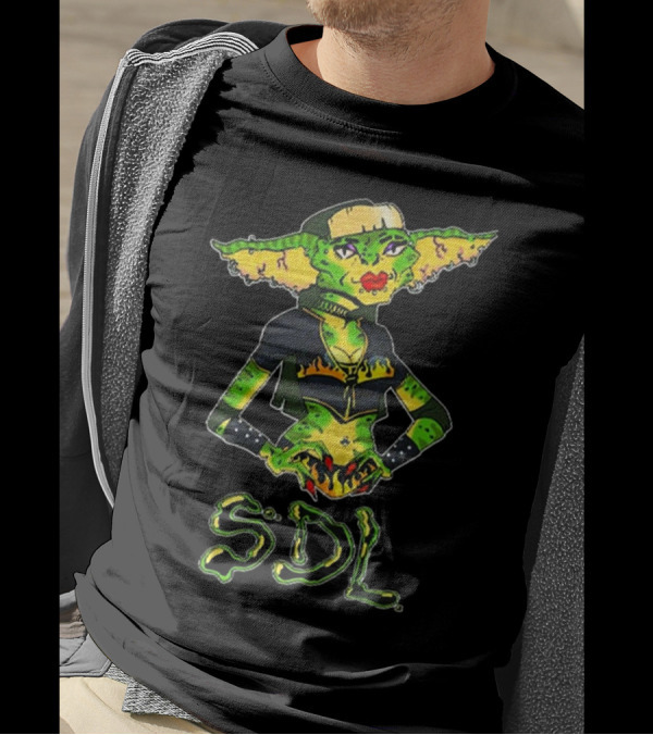 Steph De Lander SDL Gremlin Character In Punk T-Shirt