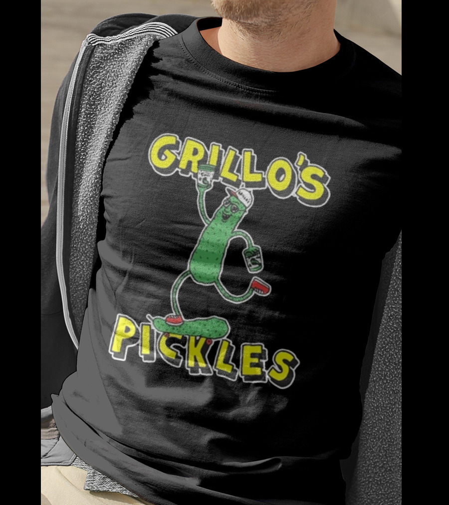 Grillo's Pickles Skateboarding Pickle Man Mike Lottie X Grillo’s T-Shirt