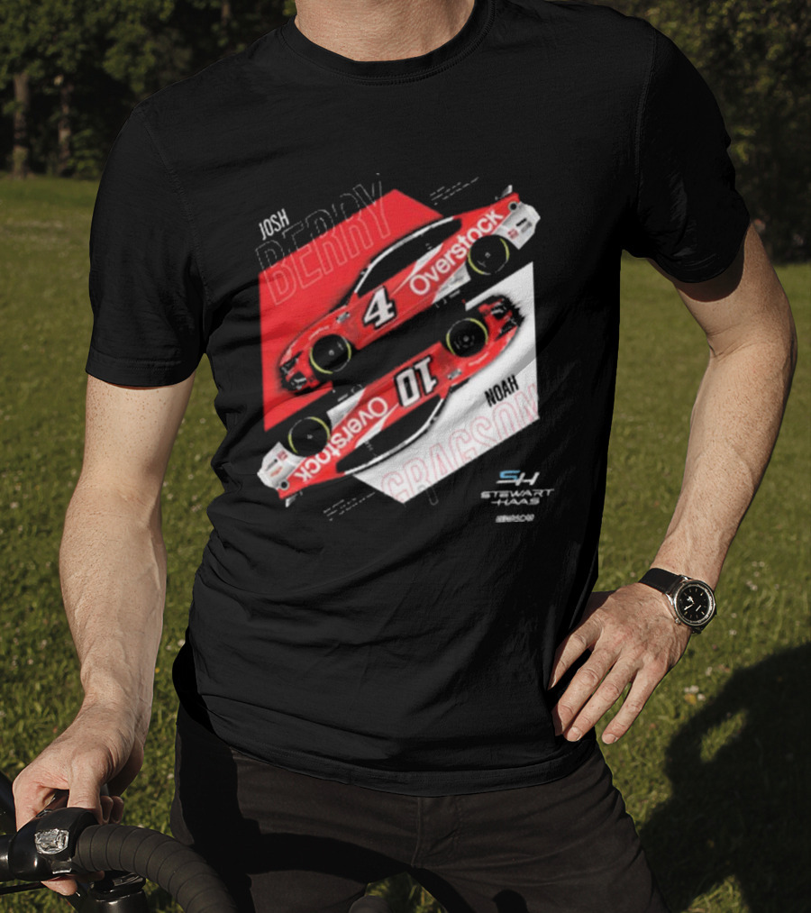 Josh Berry Noah Gragson Overstock Stewart-Haas Racing Car Designs NASCAR T-Shirt