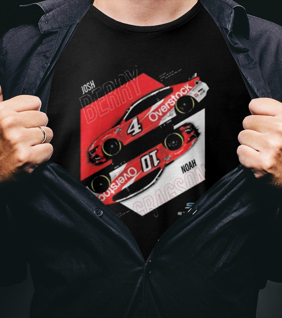 Josh Berry Noah Gragson Overstock Stewart-Haas Racing Car Designs NASCAR T-Shirt