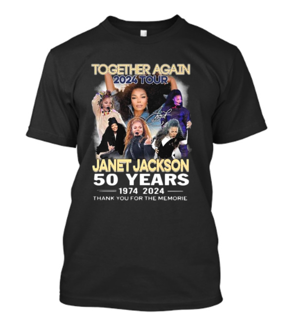 Together Again 2024 Tour Janet Jackson 50 Years 1974-2024 Thank You For The Memories T-Shirt