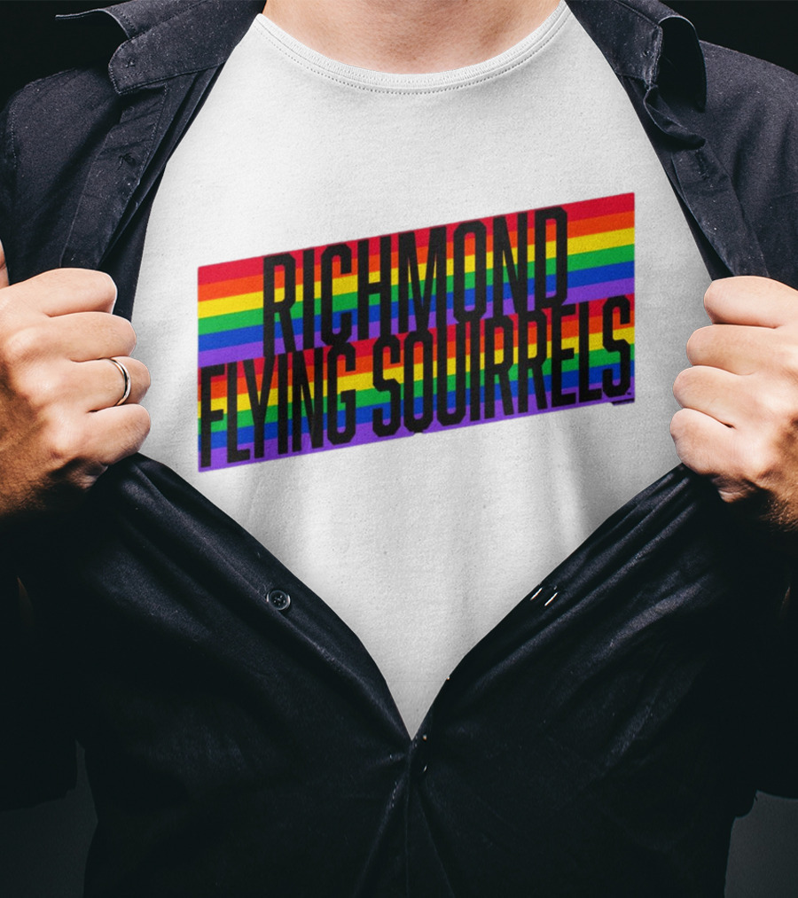 Richmond Flying Squirrels Pride Rainbow Stow T-Shirt