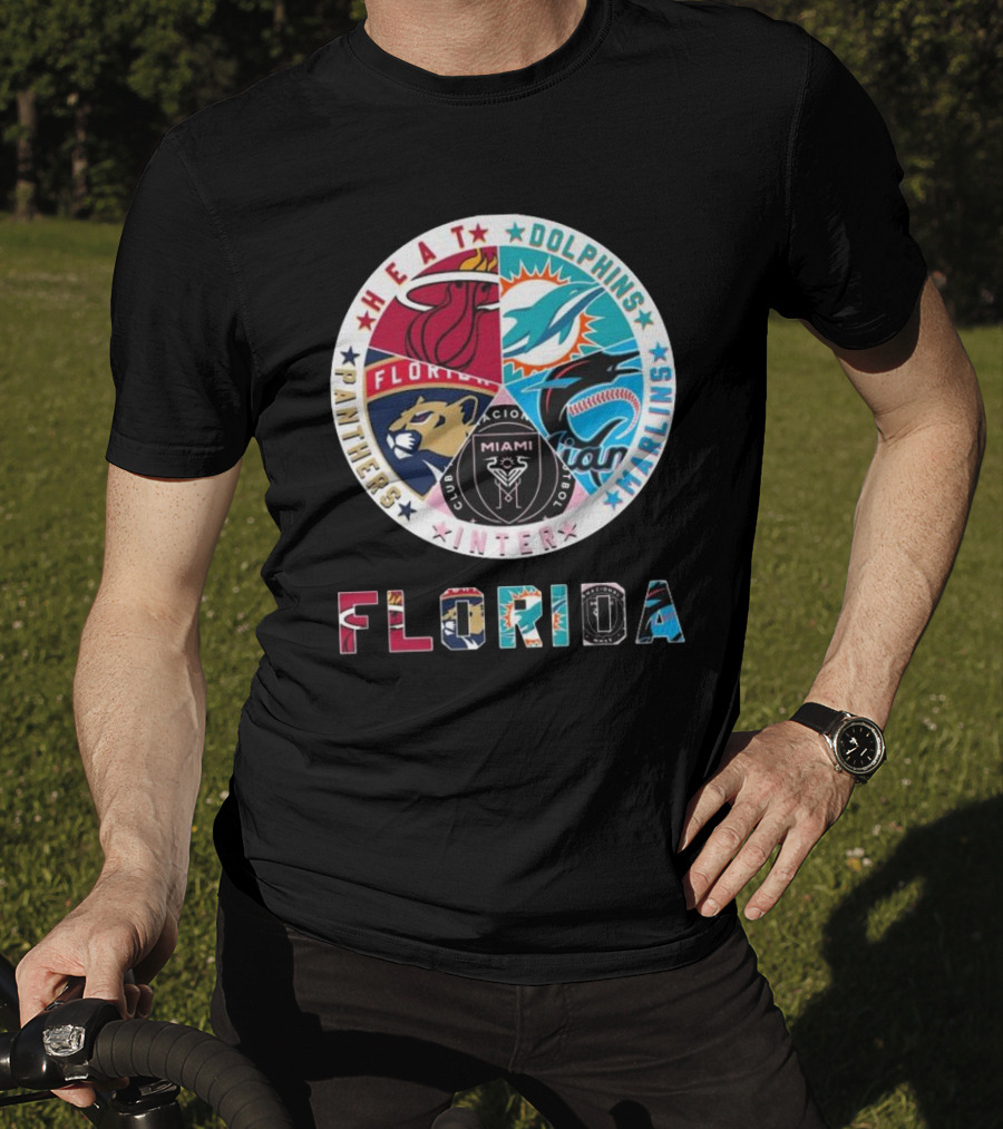 Florida Heat Dolphins Marlins Inter Panthers Sports T-Shirt
