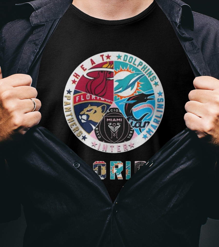 Florida Heat Dolphins Marlins Inter Panthers Sports T-Shirt