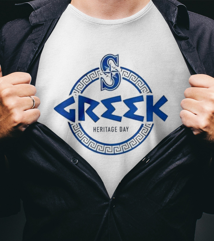 Mariners Greek Heritage Day Greek Chain T-Shirt