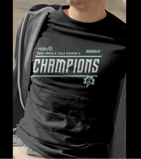MHSAA 2024 Boys Track And Field Division 2 Champions Berrien Springs Shamrocks T-Shirt