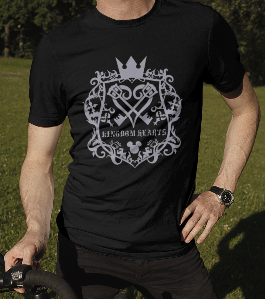 Kingdom Hearts Crest Keyblade Mickey Crown T-Shirt