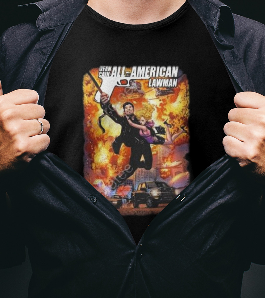 Dean Cain All-American Lawman Explosive Action With Gabe Eltaeb Big Man Comics Influence T-Shirt