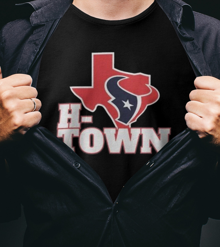 Houston Texans H-Town Texas Outline T-Shirt