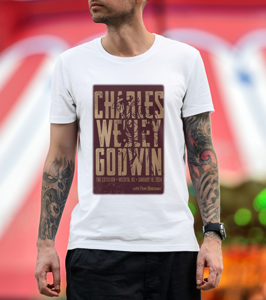 Charles Wesley Godwin The Cotillion Wichita KS January 18 2024 with Pony Bradshaw T-Shirt