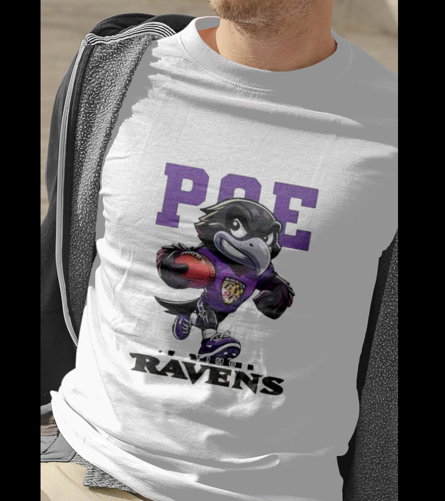 Poe Baltimore Ravens Mascot Football Character T-Shirt