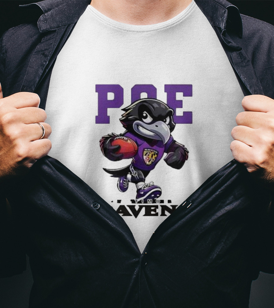 Poe Baltimore Ravens Mascot Football Character T-Shirt