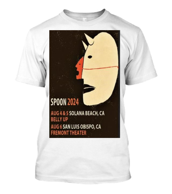 Spoon 2024 Aug 4-5 Solana Beach CA Belly Up Aug 6 San Luis Obispo Fremont Theater T-Shirt