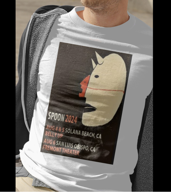 Spoon 2024 Aug 4-5 Solana Beach CA Belly Up Aug 6 San Luis Obispo Fremont Theater T-Shirt