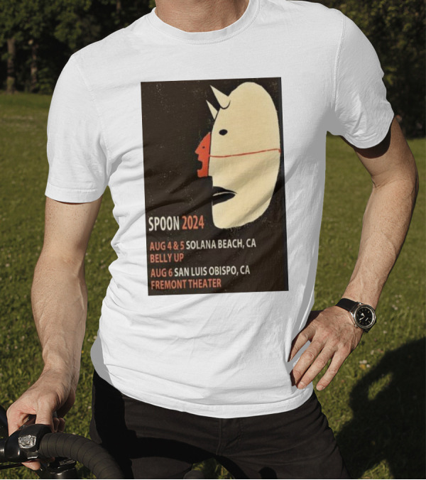 Spoon 2024 Aug 4-5 Solana Beach CA Belly Up Aug 6 San Luis Obispo Fremont Theater T-Shirt