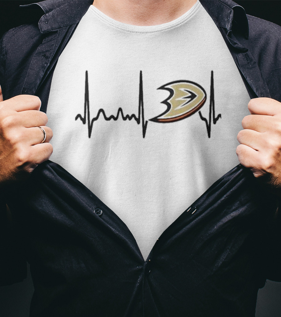 Anaheim Ducks Heartbeat Logo Hockey T-Shirt