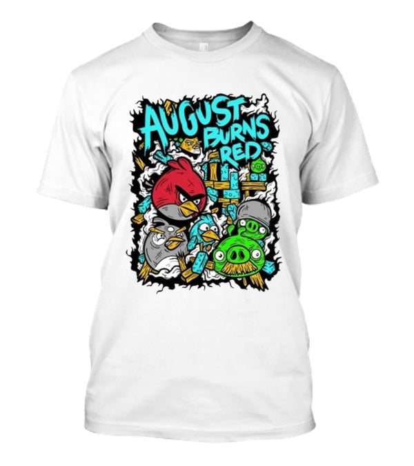 August Burns Red Angry Birds Throwback Collage With Pigs And Birds T-Shirt
