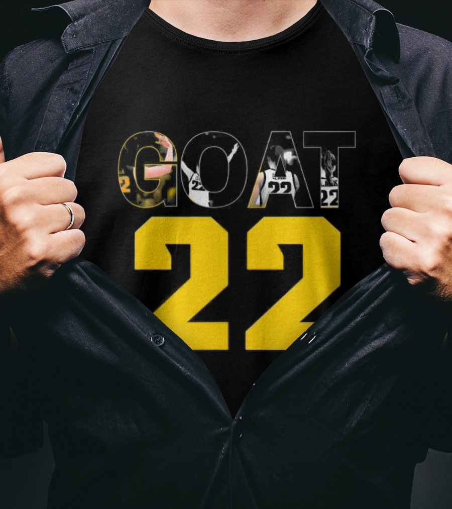 GOAT 22 Caitlin Clark Iowa Hawkeyes Basketball Player Iconic Number T-Shirt