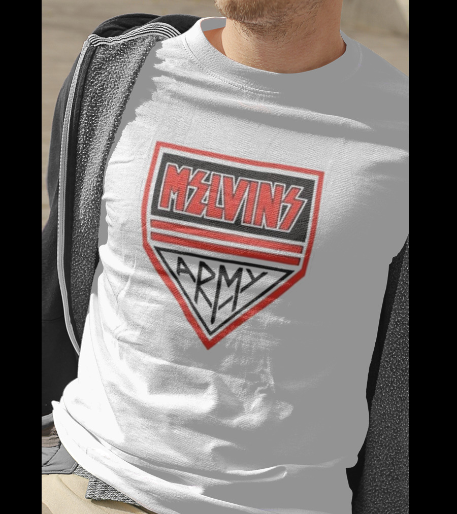 Melvins Army Emblem Red Black Badge T-Shirt