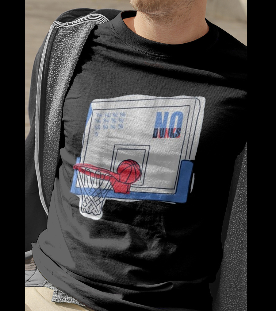 No Dunks Basketball Backboard With Tally Marks And Ball Wedgie T-Shirt