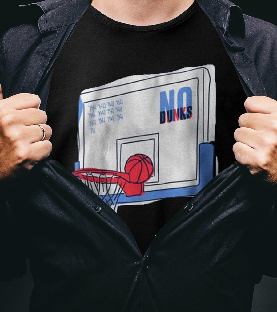 No Dunks Basketball Backboard With Tally Marks And Ball Wedgie T-Shirt