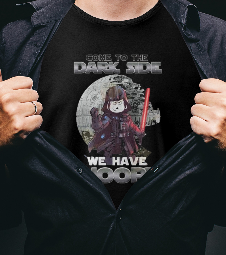 Come To The Dark Side We Have Snoopy Star Wars Death Star Darth Vader Peanuts Crossover T-Shirt