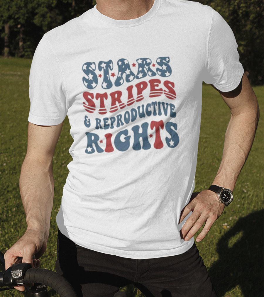 Stars Stripes Reproductive Rights American Freedom Message T-Shirt