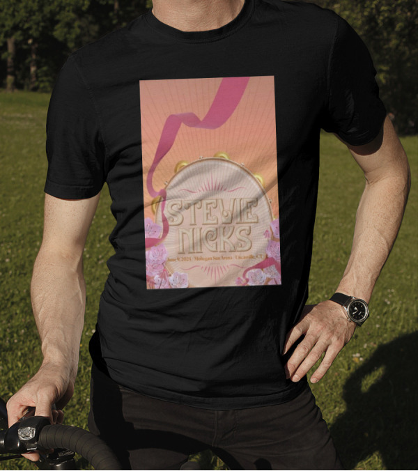 Stevie Nicks June 9 2024 Mohegan Sun Arena Uncasville CT Tambourine And Flowers T-Shirt