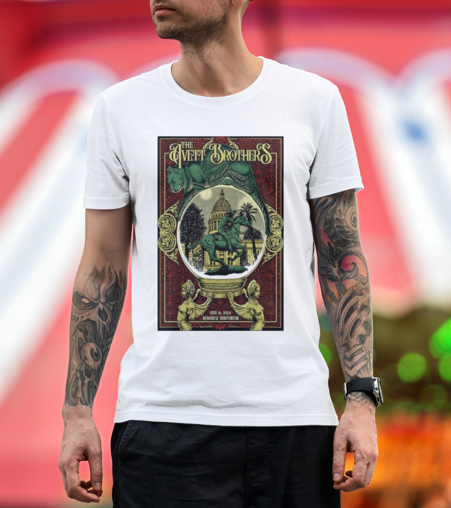 The Avett Brothers June 16 2024 Memorial Auditorium Sacramento Ca Statue Capitol T-Shirt