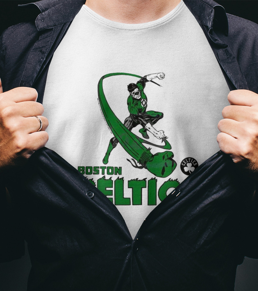 Boston Celtics Green Lantern Comics T-Shirt