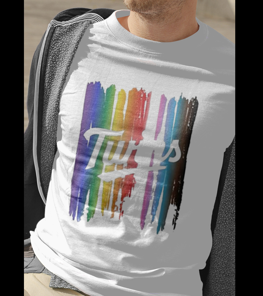Twins Pride Day Rainbow Brush Strokes T-Shirt