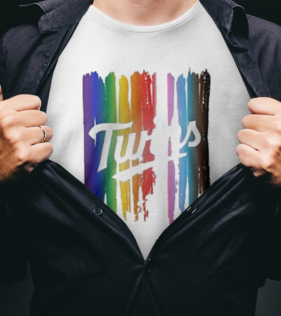 Twins Pride Day Rainbow Brush Strokes T-Shirt