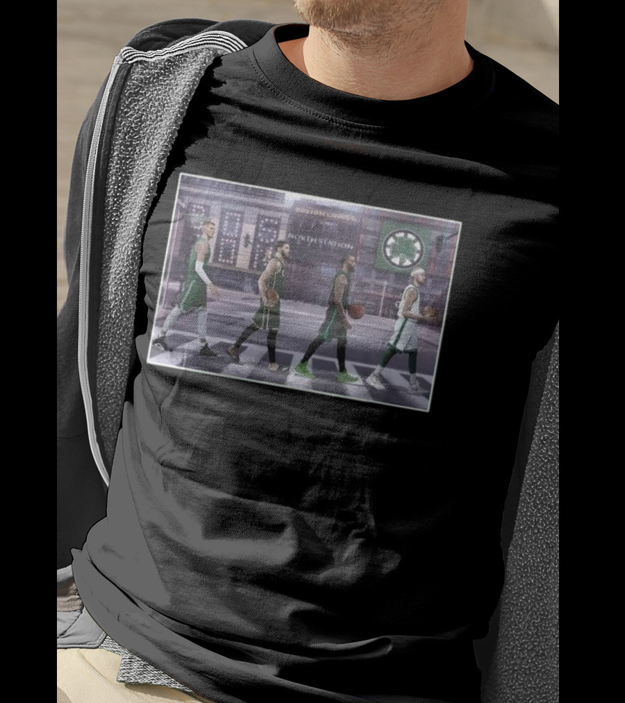 Boston Celtics Players Walking The Green Line North Station Boston Sports T-Shirt