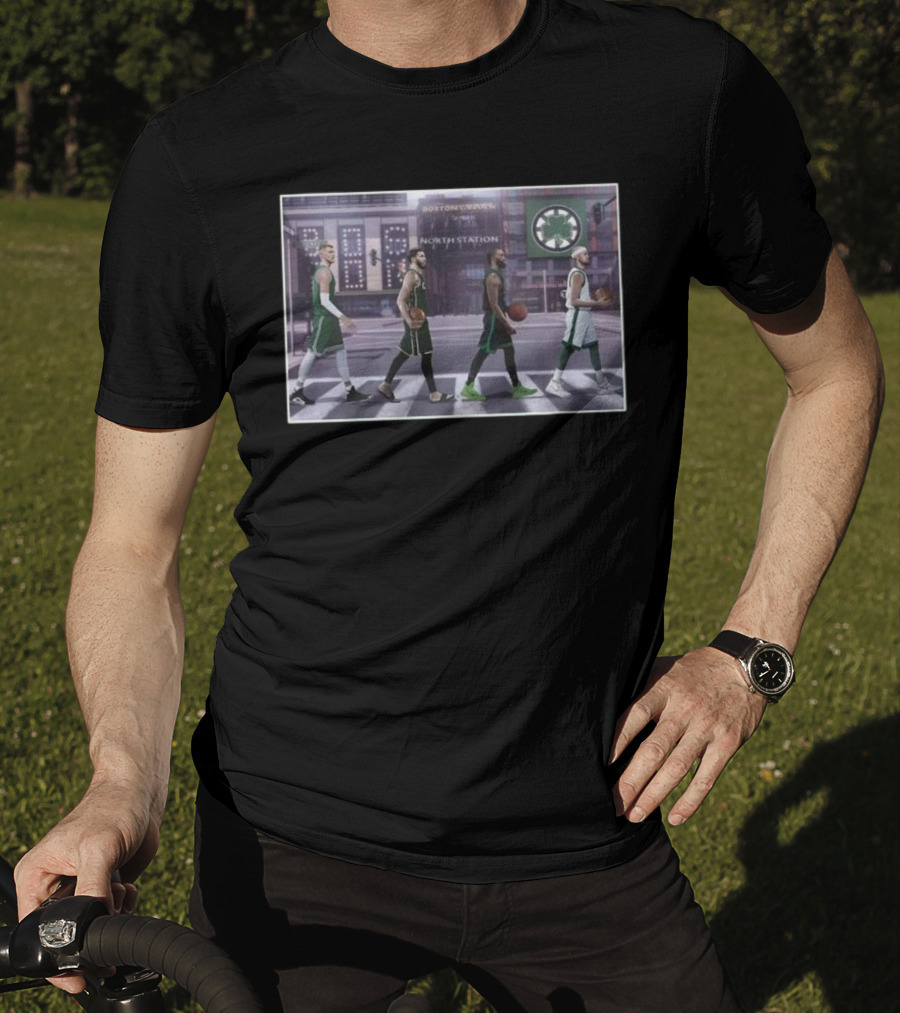 Boston Celtics Players Walking The Green Line North Station Boston Sports T-Shirt