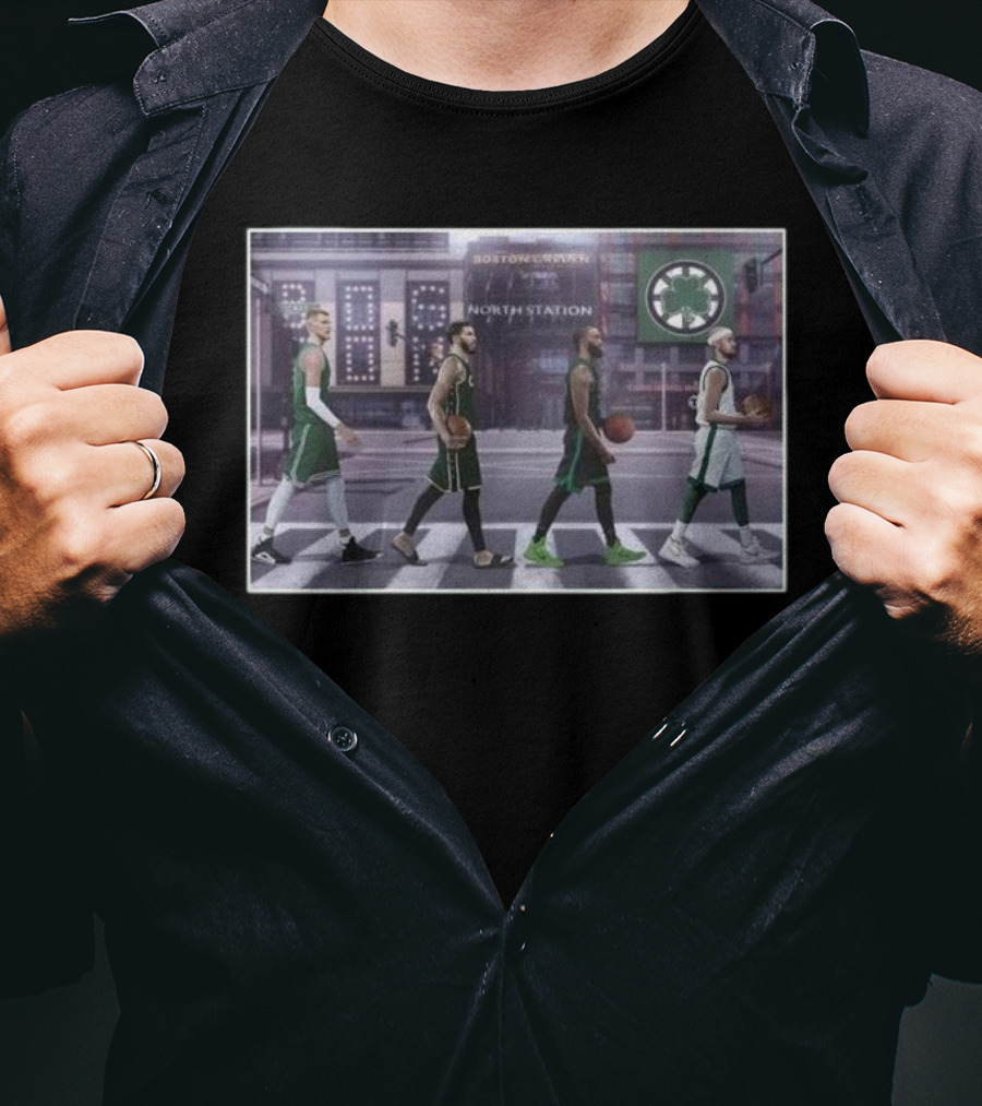 Boston Celtics Players Walking The Green Line North Station Boston Sports T-Shirt
