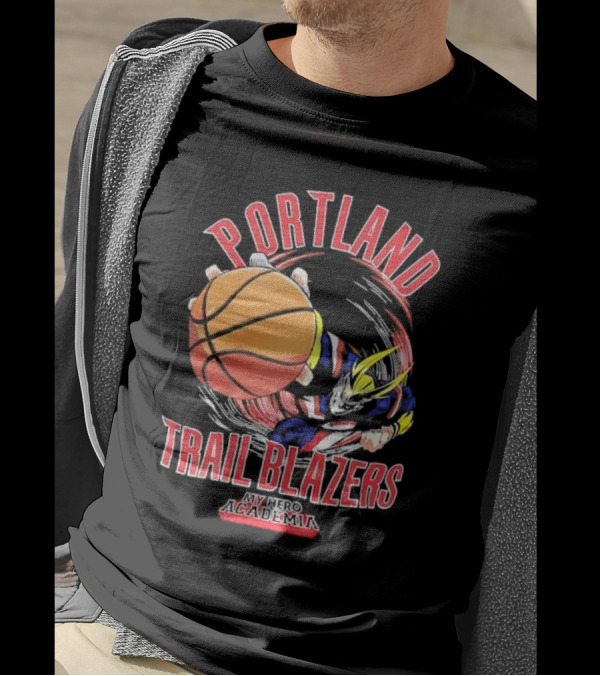 Portland Trail Blazers My Hero Academia All Might Basketball Smash T-Shirt