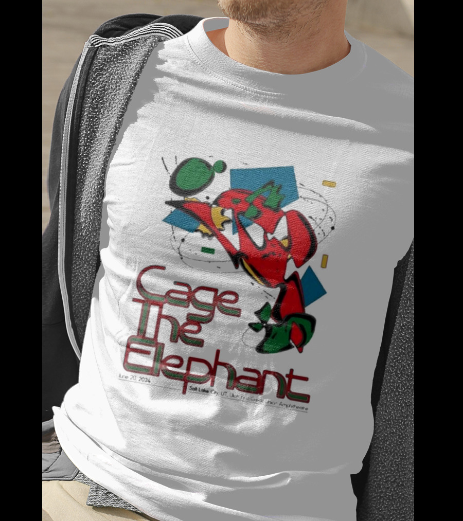 Cage The Elephant Salt Lake City Utah First Credit Union Amphitheatre June 20 Colorful Abstract T-Shirt