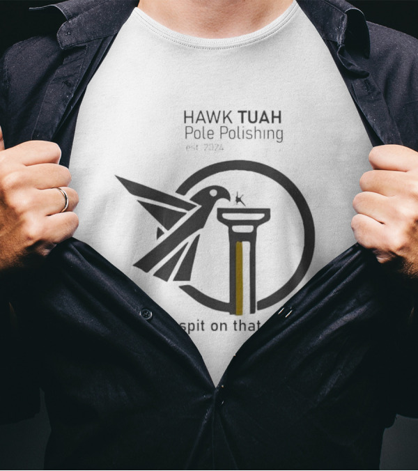 Hawk Tuah Pole Polishing Est 2024 Spit On That Thang Bird And Pillar T-Shirt